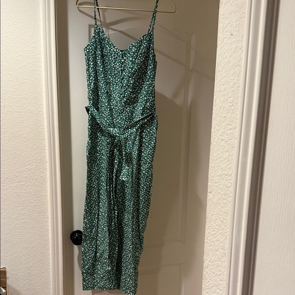 Banana Republic Green Floral Jumpsuit